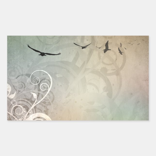 Birds In Flight Rectangular Sticker (Front)