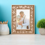 Birds In Floral Vine Foliage Border<br><div class="desc">This etched wooden frame was derived from an antique Victorian era 1894 birds in a floral vine foliage border print. You can easily personalise the text in this design template.</div>