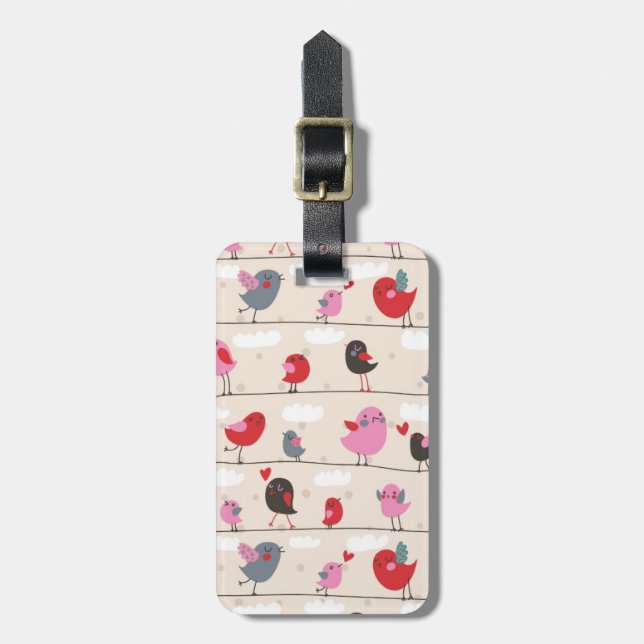 Birds in Love Luggage Tag (Front Vertical)