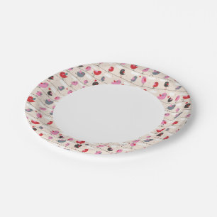 Birds in Love Paper Plate