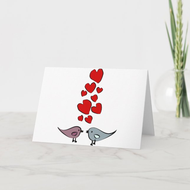 Birds in Love Theme Holiday Card (Front)
