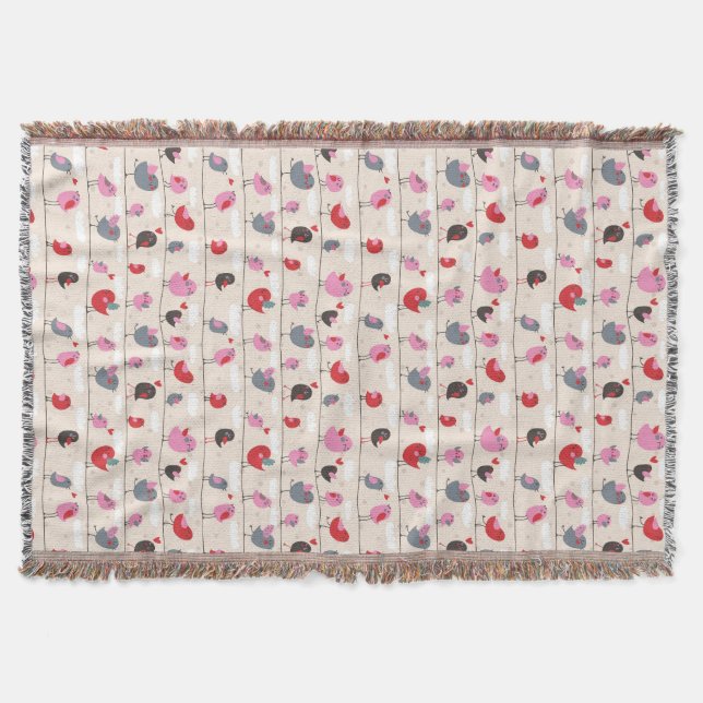 Birds in Love Throw Blanket (Front)