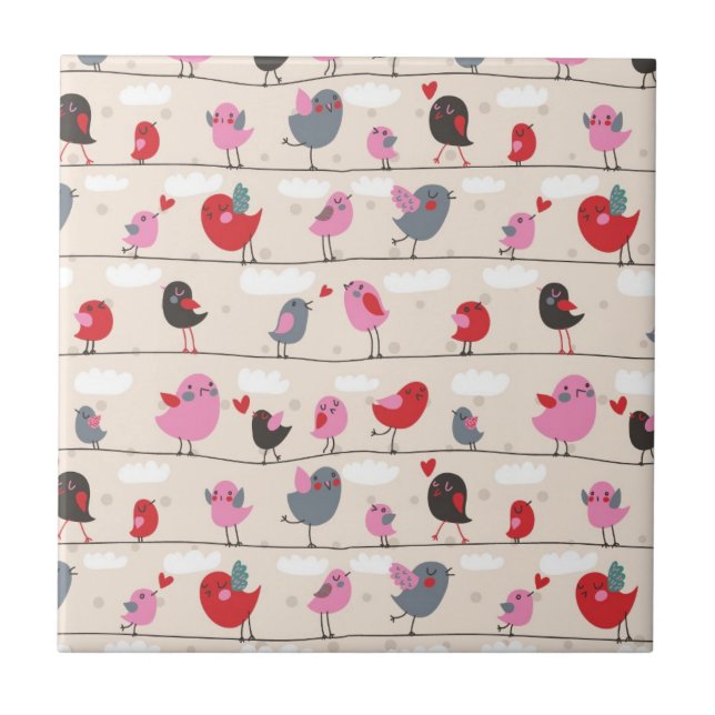 Birds in Love Tile (Front)