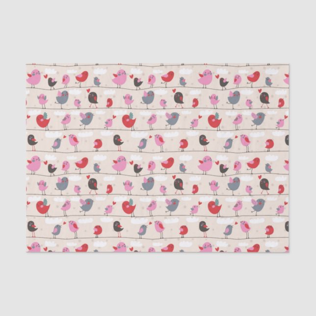 Birds in Love Tissue Paper (Front)