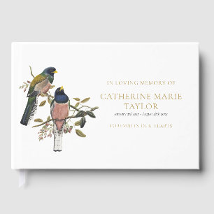 Birds In Loving Memory Memorial Funeral Guest Book