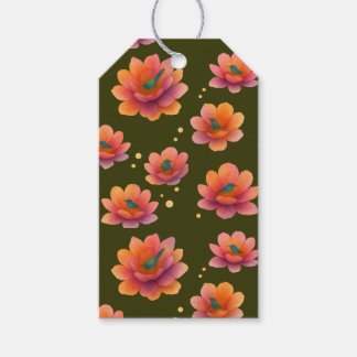 Birds in Magnolias with Dark Olive background, Gift Tags