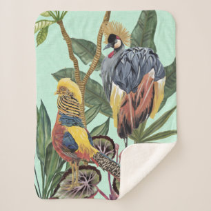 Birds in Paradise - Large Birds Sherpa Blanket