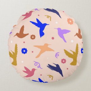 Birds in the Air Round Cushion