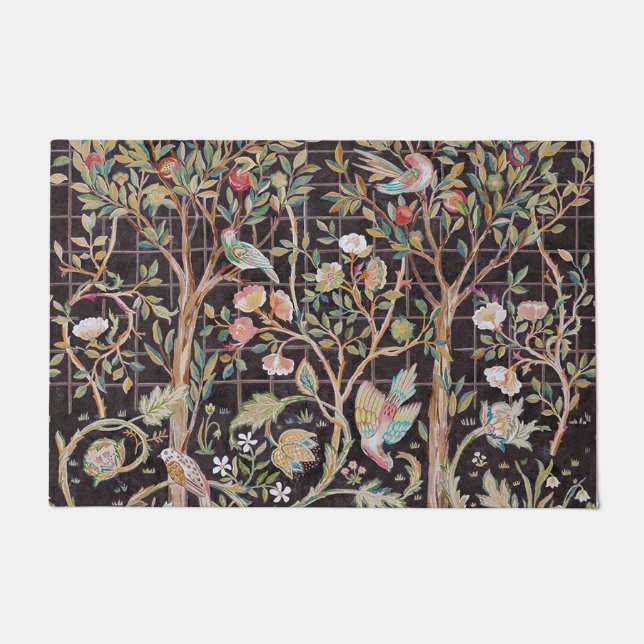 Birds in The Flower Garden, William Morris Doormat (Front)