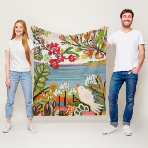 Birds in the Garden Fleece Blanket