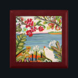 Birds in the Garden Gift Box<br><div class="desc">Birds in the Garden II by Karen Fields. Features a bird surrounded by colourful flowers and greenery.</div>