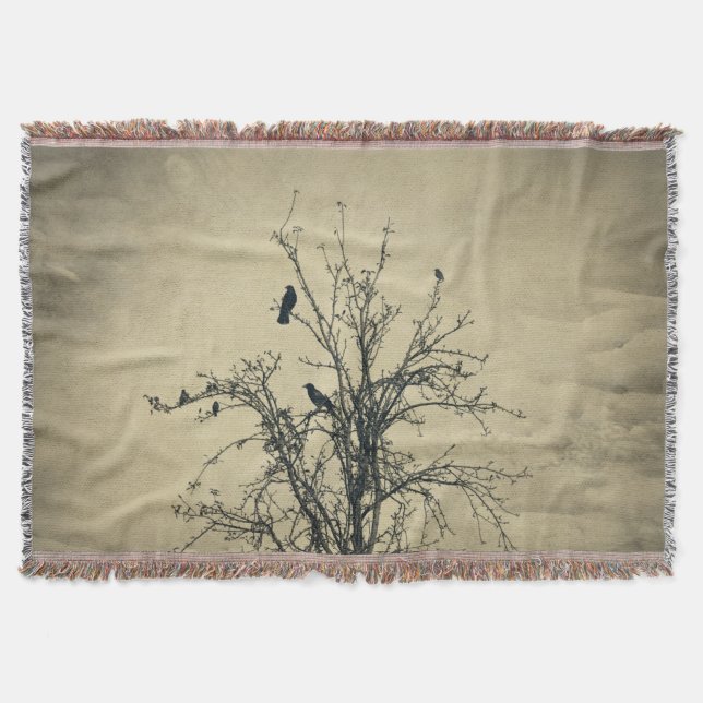 Birds in the tree   -     throw blanket (Front)