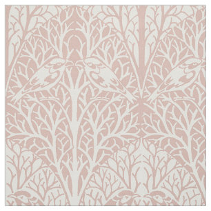 Birds in Thicket, Soft Blush Fabric