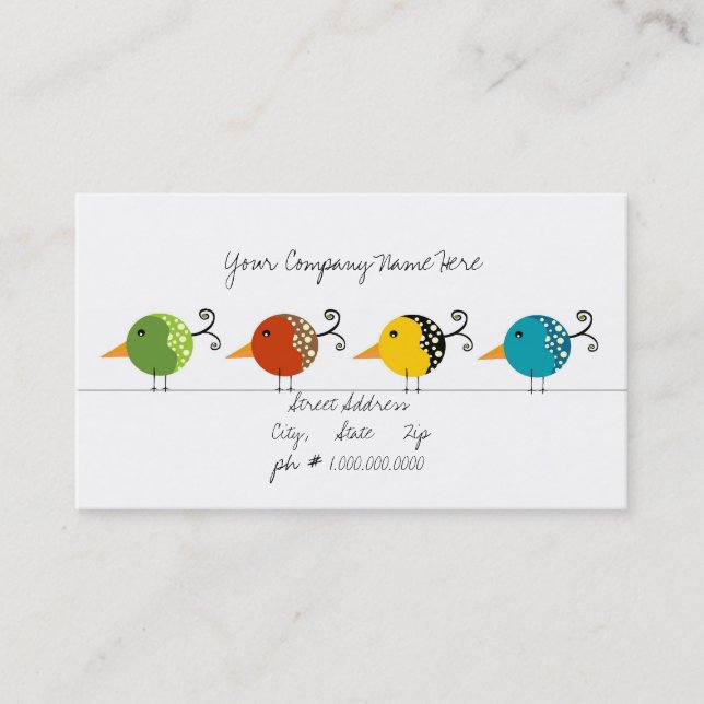 Birds keeping it simple. business card (Front)