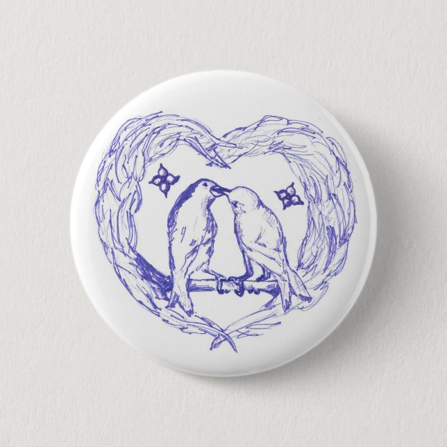 Birds Kissing Button (Front)