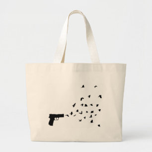birds large tote bag