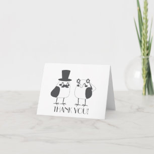 Birds Love Wedding Cake Thank You Card