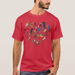 Birds Lover Heart Bird Watching Men Women Small vi T-Shirt