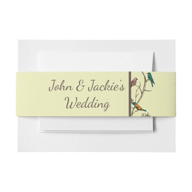 Birds Meeting - Belly Bands for 7x5 Invitations Invitation Belly Band (Front Example)