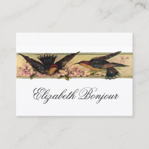 Birds Meeting ~ Business Cards Spring Flowers