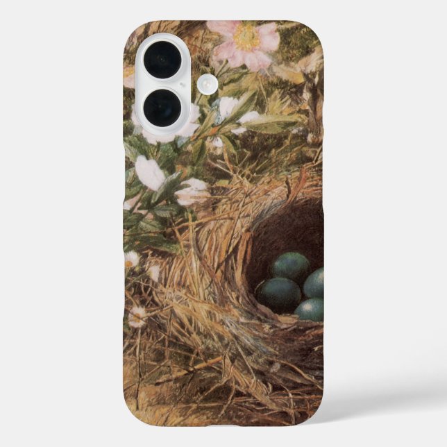 Bird's Nest and Dog Roses by John William Hill Case-Mate iPhone Case (Back)