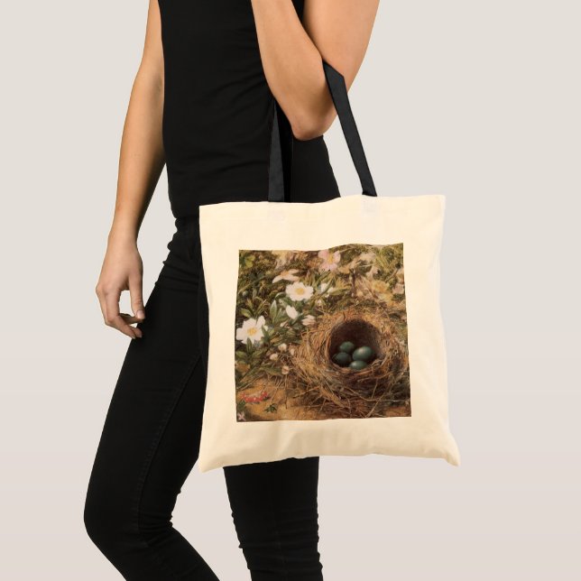 Bird's Nest and Dog Roses by John William Hill Tote Bag (Front (Product))