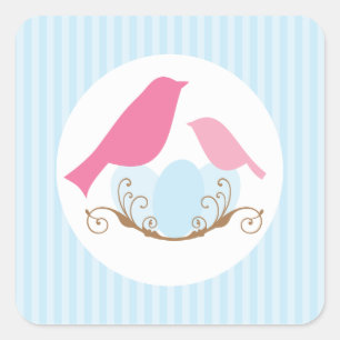 Birds Nest Baby Shower Envelope Seals
