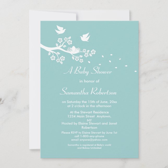 Birds Nest Baby Shower Invitation (Front)