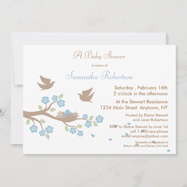 Birds Nest Baby Shower Invitation (Front)