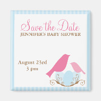 Birds Nest Baby Shower Save the Date magnets
