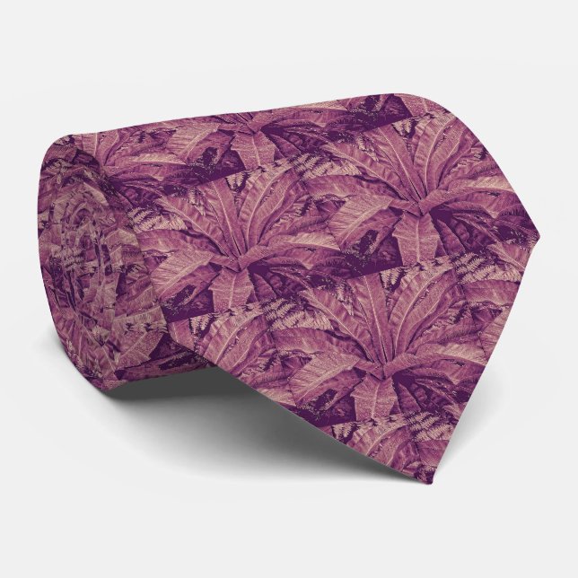 Bird's Nest Fern Necktie - Pink Heather (Rolled)