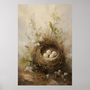 Bird's Nest Wall Art Sprint Nature Print, Vintage