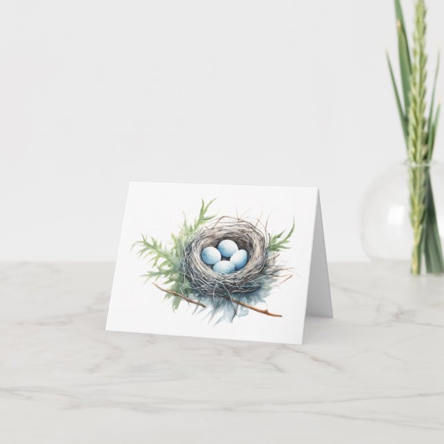 Birds Nest with Eggs BLANK  Card (Front)