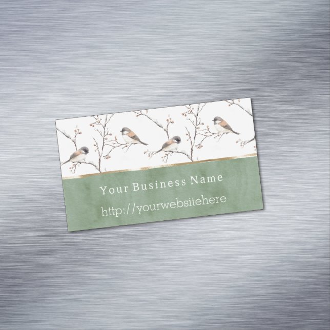 Birds of A Feather Business name website Magnetic Business Card (In Situ)