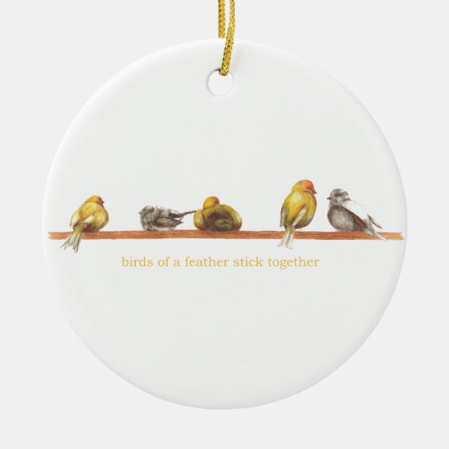 Birds of a Feather Ceramic Tree Decoration (Front)