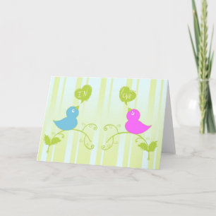Birds of a feather fall in love together holiday card