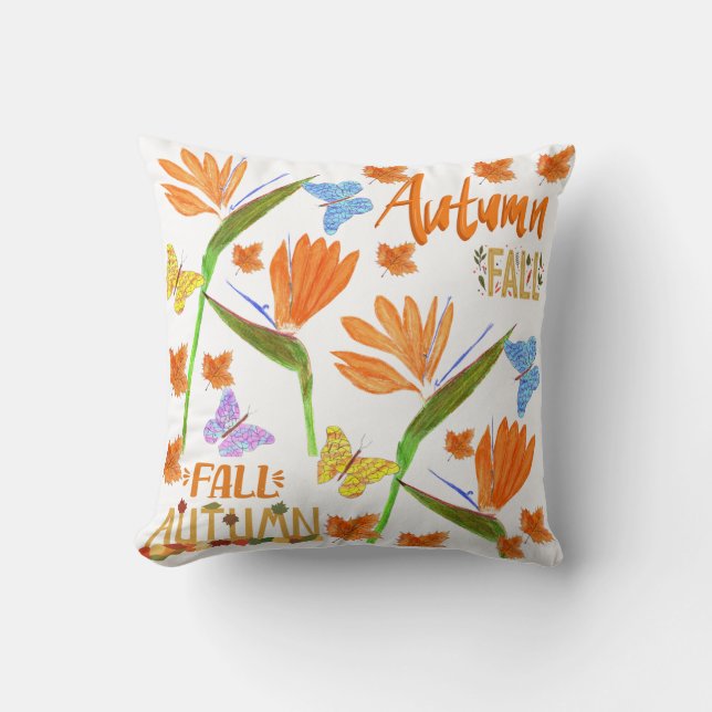 Birds of paradise  Autumn  Cushion (Front)