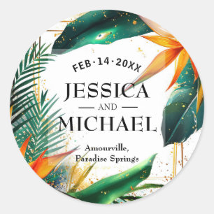 Birds of Paradise Bliss Classic Round Sticker