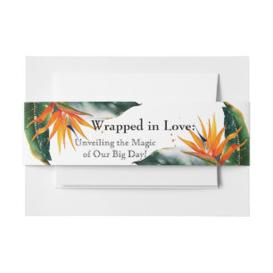 Birds of Paradise Bliss Invitation Belly Band