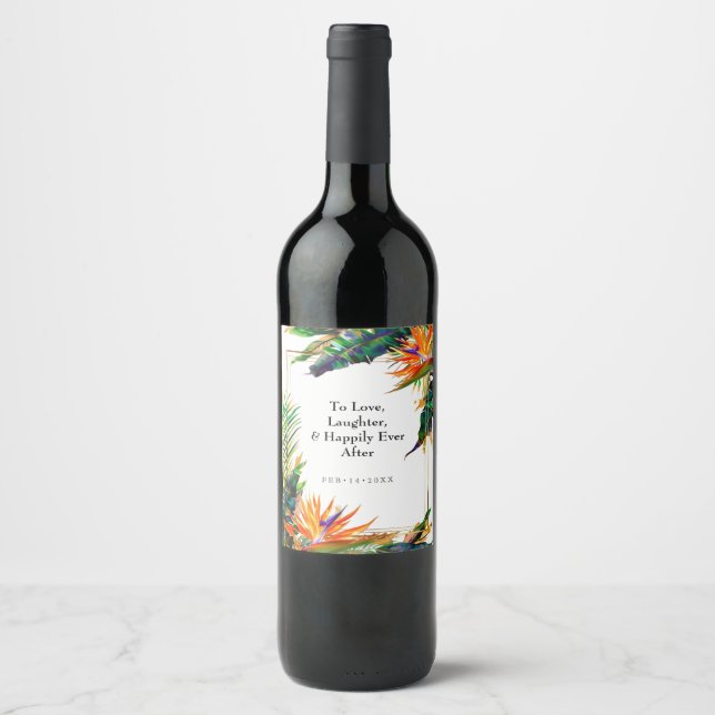  Birds of Paradise Bliss Wine Label (Front)