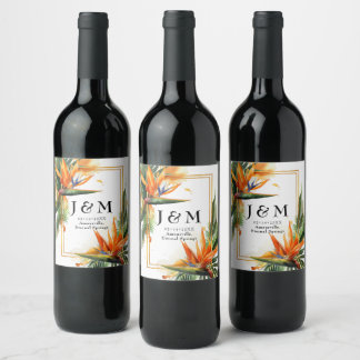 Birds of Paradise Bliss Wine Label