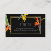 Birds of paradise Floral Wedding Registry Cards