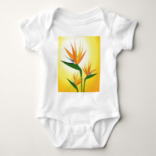 BIRDS OF PARADISE FLOWER DESIGN BABY BODYSUIT
