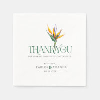 Birds of Paradise Thank You Wedding Typography