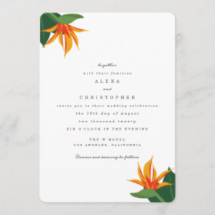 Birds of Paradise Tropical Beach Wedding Invite