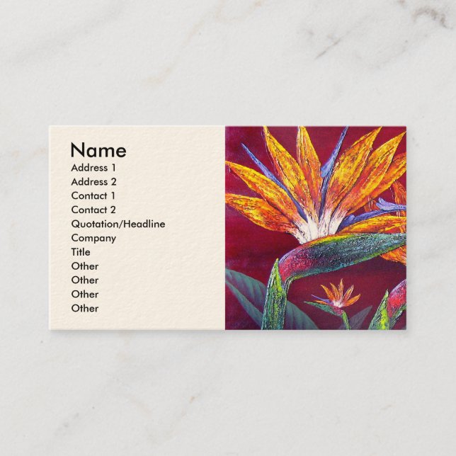 Birds Of Paradise Tropical Flower - Multi Business Card (Front)