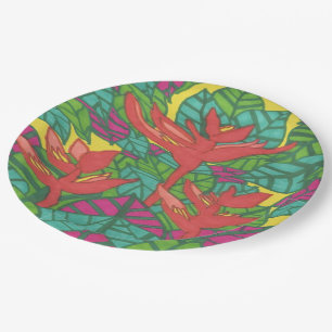 Birds of Paradise Tropical Paper Plate