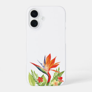 Birds of paradise watercolor floral iPhone 16 case