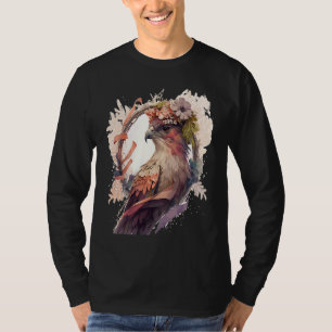Birds Of Prey Kite Bird Flower Crown Floral T-Shirt