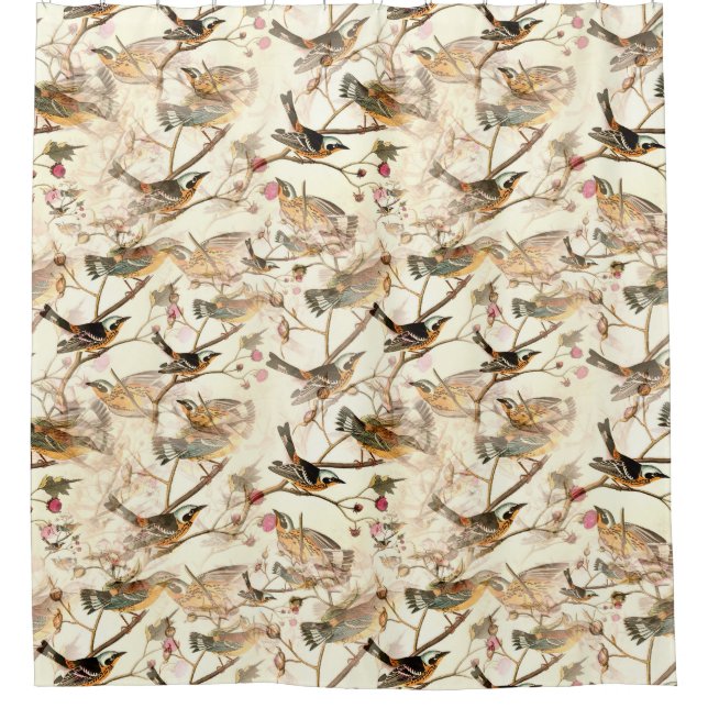 Birds on a Branch Shower Curtain (Front)